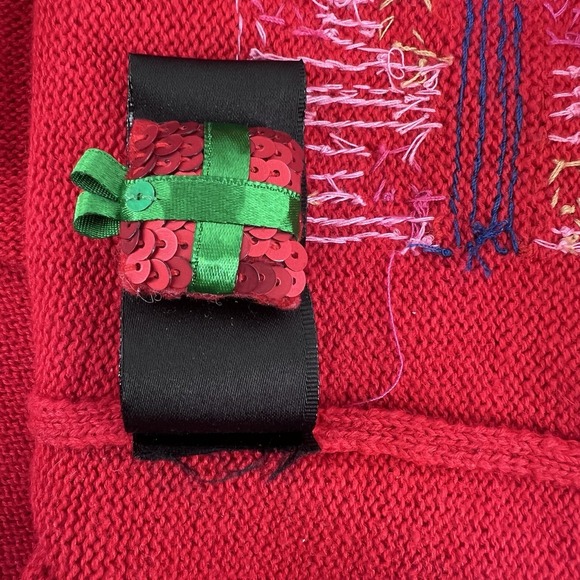 Vintage Michael Simon Events Cardigan Christmas Women's Gifts Presents Sequins - Picture 11 of 11